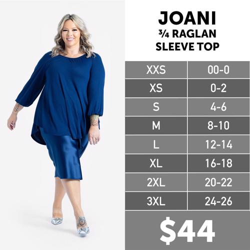 Joani Size Chart